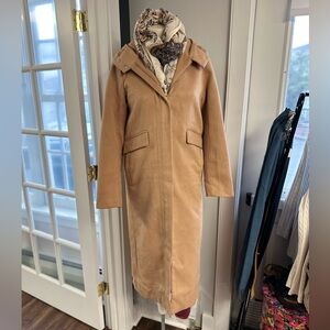 Camel Zip Up Coat